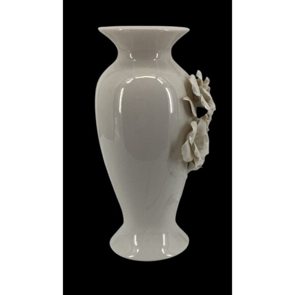 Vintage Princess House Porcelain Vase White With 3D Roses (See Condition Note) - Picture 2 of 6